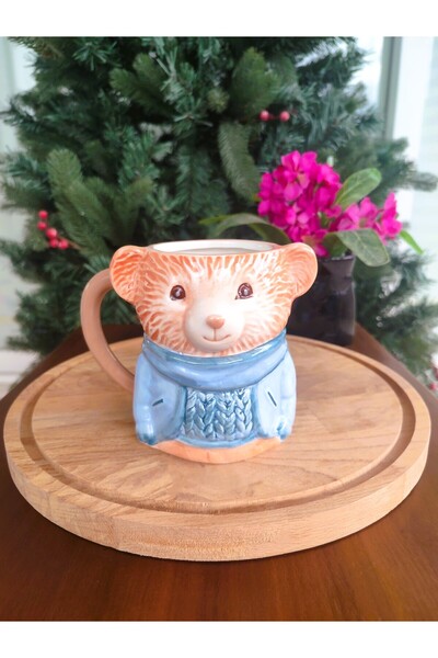 Madame Coco Voir Teddy Bear Mug - 380 ml - Blue - 1 Piece