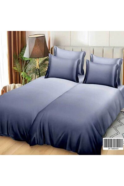 Patul Satin Cotton Linen with 2 Sides, Double Bed, Sulphur, 7 Pieces