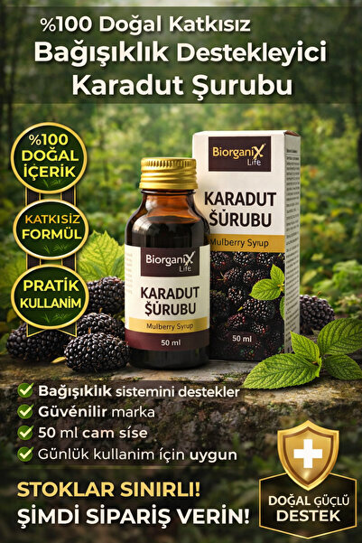 BİORGANİX Life Karadut Şurubu 50 ml %100 Doğal Katkısız
