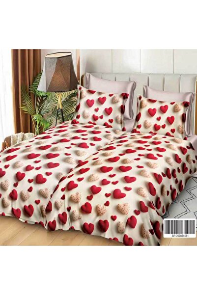 Patul Satin Cotton Linen with 2 Sides, Double Bed, Sulphur, 7 Pieces