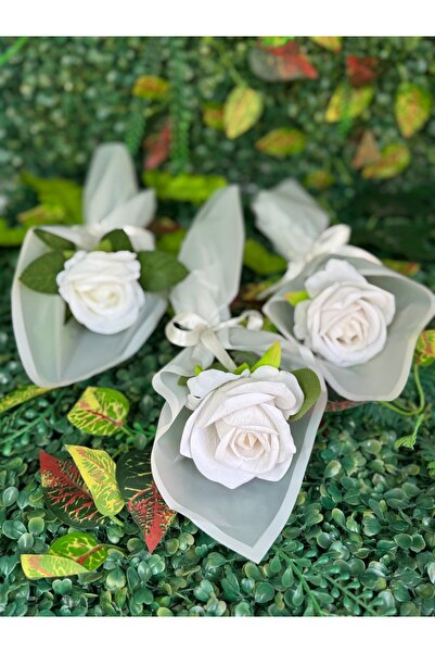 3-Piece Mother Sister Sister-in-law Rose White Artificial Velvet