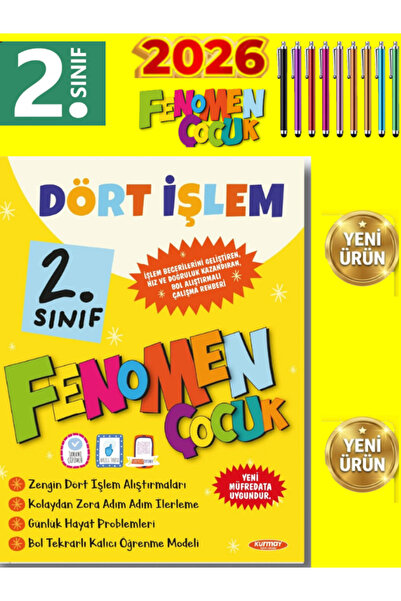 Fenomen Yayıncılık 2026 Fenomen Çocuk 2. Sınıf Dört İşlem Kalıcı Öğrenme Soru...