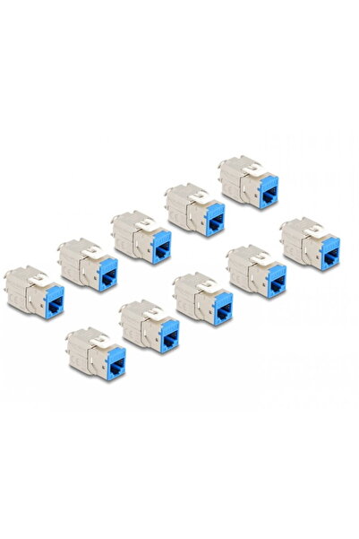 DELOCK Set of 10 keystone modules RJ45 LSA Cat.6A toolfree Blue, 88113
