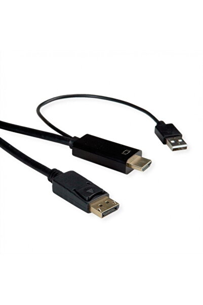 Roline Cablu activ HDMI la Displayport 4K60Hz T-T 2m Negru, 11.04.5992