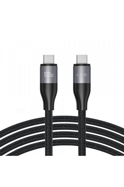 Lito Cablu de date și încărcare USB-C - USB-C LD23CC, 100W, 1m, Gri