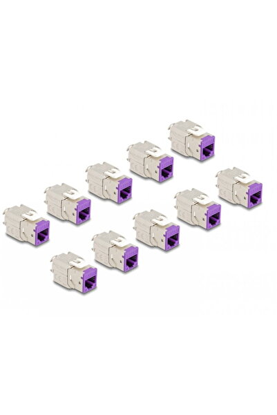 DELOCK Set 10 buc modul keystone RJ45 LSA Cat.6A toolfree Violet, 88121