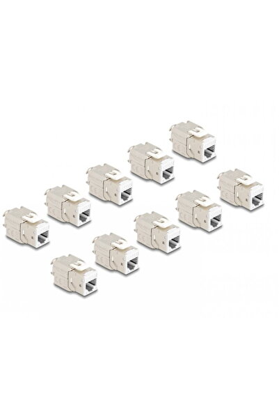DELOCK Set 10 buc modul keystone RJ45 LSA Cat.6A toolfree Alb, 88119