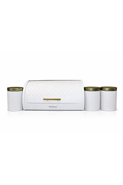WDA Luxury Bread Box & Storage Canister Set – Metal Kitchen Storage Container...