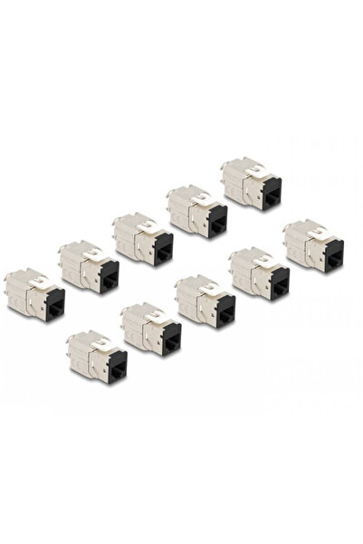 DELOCK Set of 10 keystone modules RJ45 LSA Cat.6A toolfree Black, 88118