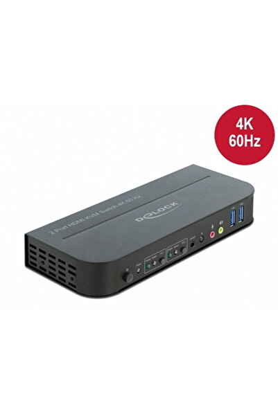 DELOCK Comutator KVM HDMI 4K60Hz cu USB 3.0 și Audio, 11481