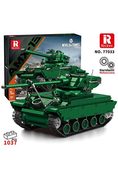 REOBRIX 77033 World Of Tanks Fransız Hafif Tankı AMX-13 Yaratıcı Yapı Blok Se...