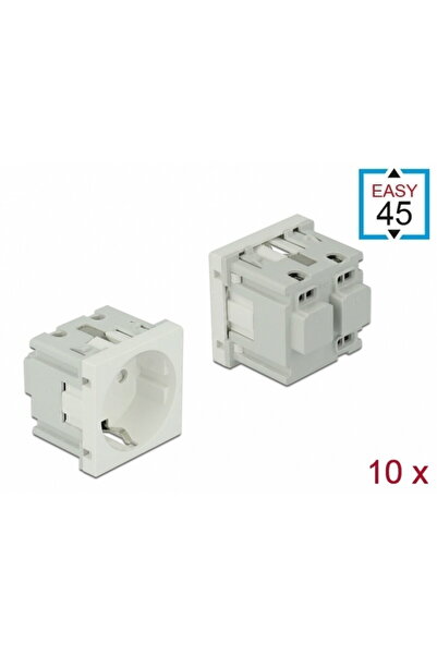 DELOCK Set of 10 sockets for Easy 45 housing White 45 x 45 mm, 81320