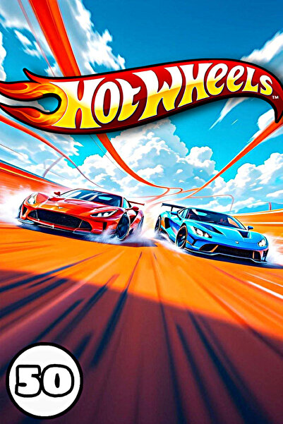 HOT WHEELS Coloring book - 50 illustrations - , A4