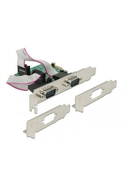 DELOCK Placă PCI Express cu 2 porturi seriale RS-232 de mare viteză 921K, cu ...