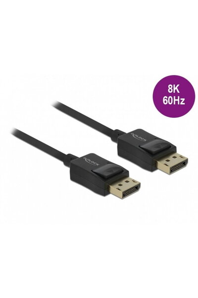 DELOCK Cablu Displayport coaxial 8K60Hz T-T 2m Negru, 85301