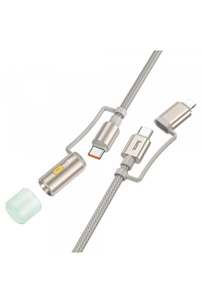 hoco. Cablu de date și încărcare USB-C / Lightning - USB-C / LED HOCO U138, 6...