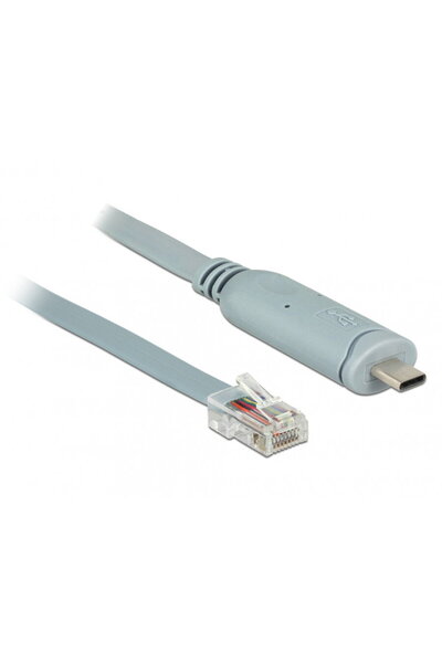 DELOCK Cablu USB-C la Serial RS-232 RJ45 (pentru router CISCO) T-T 5m Gri, 89892