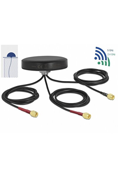 DELOCK Antenă exterioară/interioară LTE MIMO Dual Band WLAN 802.11 ac/ax/a/h/...