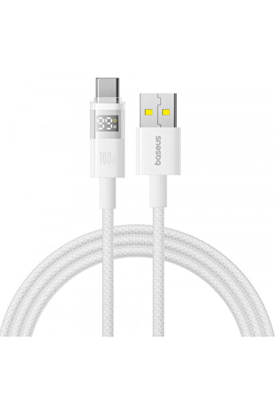 Baseus USB-A - USB-C Display 2 Data and Charging Cable, 100W, 1m, White P1038...