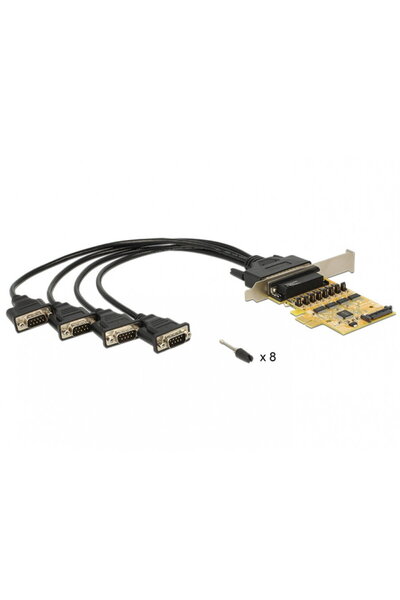 DELOCK PCI Express cu 4 x Serial RS232 cu alimentare cu tensiune, 89447