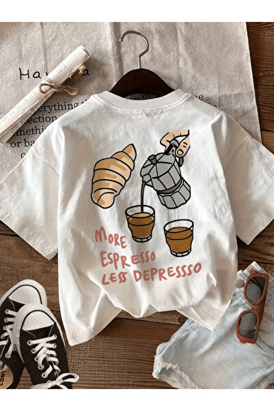 one button قميص تي شيرت فاخر كبير الحجم بطبعة تصميم القنفذ والقهوة