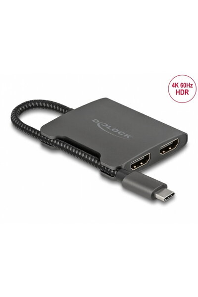 DELOCK Multiplicator USB type C (DP Alt Mode) la 2 x HDMI 4K60Hz MST, 87778