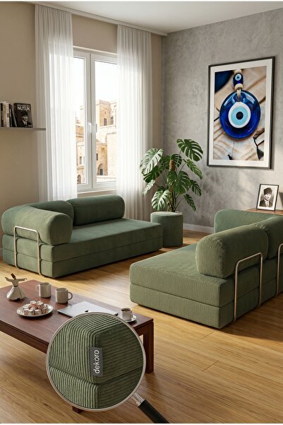 Dekoro MAXIX 300x200 Modüler Koltuk Takımı 50 DNS Bondex Fitilli Kadife Yatak...