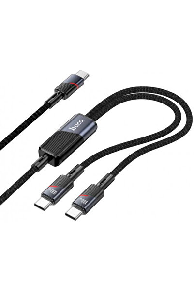 hoco. USB-C Data and Charging Cable - 2 x USB-C HOCO U139 2in1, 100W, 1.2m, B...