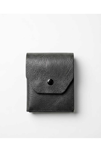 Carenzo Genuine Leather Folded Wallet with Money Compartment - Black Color