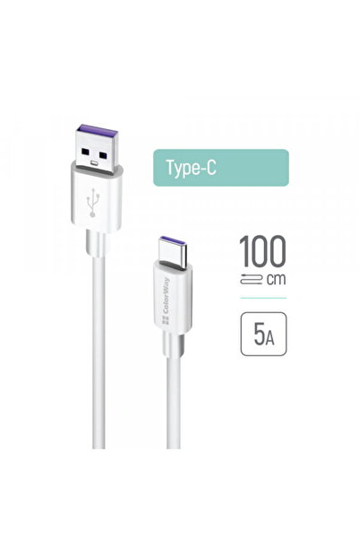 ColorWay USB-A - USB-C Data and Charging Cable CW-CBUC019, 18W, 1m, White
