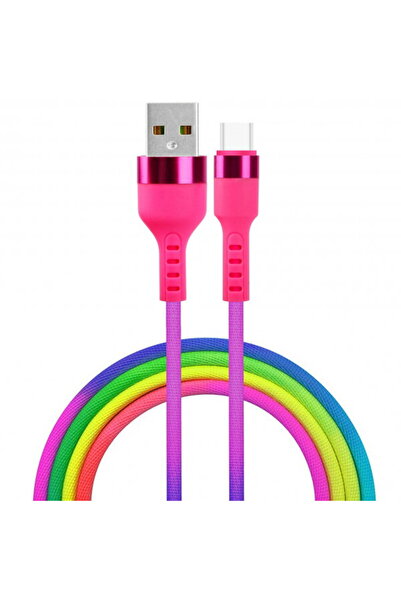 Setty USB-A - USB-C Setty Data and Charging Cable, 18W, 1.2m, Multicolor