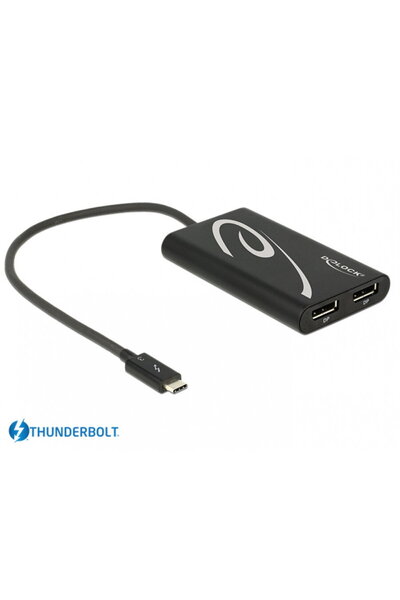 DELOCK Adaptor Thunderbolt 3 (USB-C) la 2 x Displayport T-M 4K 60Hz, 62708
