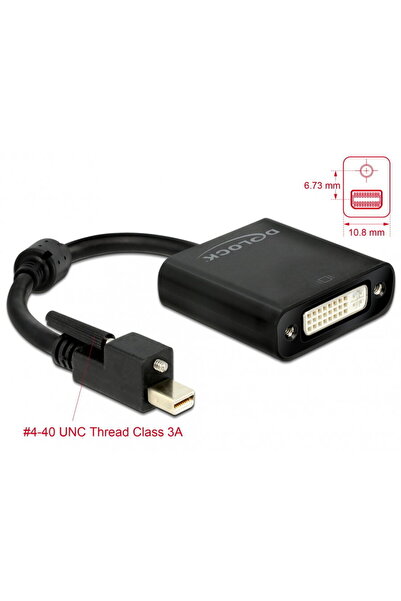DELOCK Mini DisplayPort 1.2 to DVI adapter screw mount T-M 4K Active, 62639