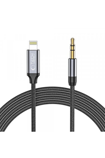 Tech-Protect Cablu Audio Lightning - 3.5mm Ultraboost, 1m, Negru