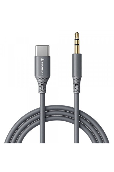 Techsuit Cablu Audio USB-C - 3.5mm AC4 SoundFlex, 1m, Gri