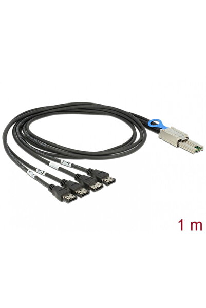 DELOCK Mini SAS SFF-8088 to 4 x eSATA cable 1m, 83064