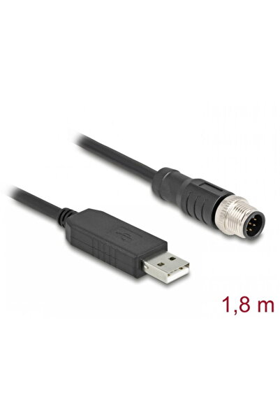DELOCK Cablu USB-A la M12 RS-232 A-coded 8 pini FTDI 1.8m, 64257