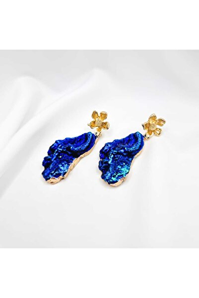 MYGRACE Drop Earrings, blue, resin, mettalic