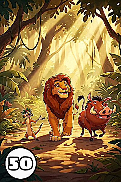 King Lion Coloring book - 50 illustrations - The Lion King, A4