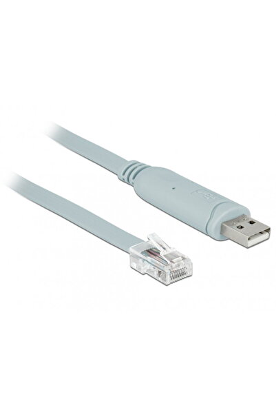 DELOCK Cablu USB la Serial RS-232 RJ45 (pentru router Cisco) T-T 5m Gri, 63308