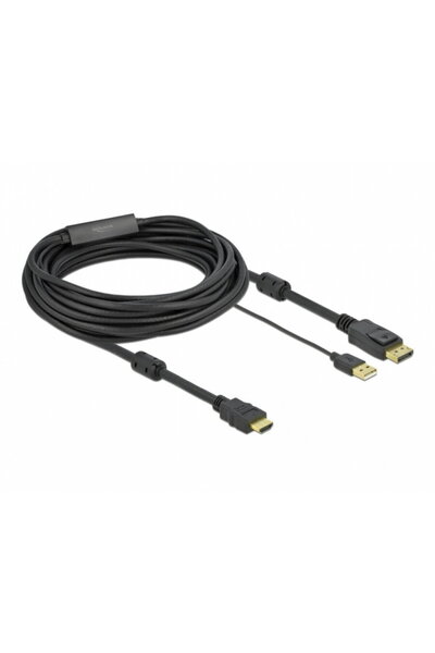 DELOCK HDMI to DisplayPort 4K30Hz cable with USB power T-T 7m, 85967