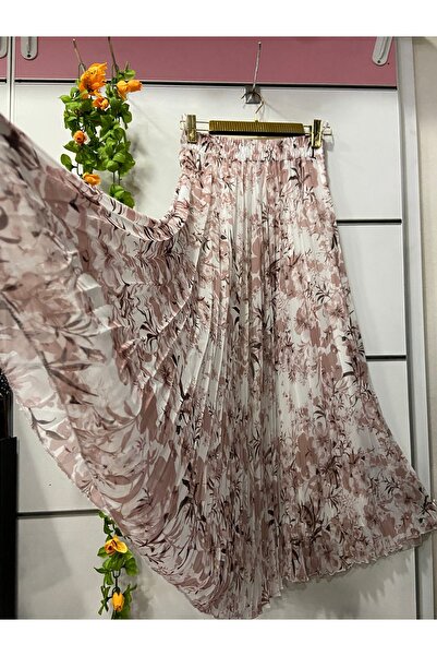 edu collection Patterned Bohe Bell Chiffon Skirt with Lining