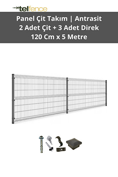 Telfence Panel Çit Takımı 5 Metre ( 2 Çit + 3 Direk ) Avantaj Paketi Bahçe Çi...
