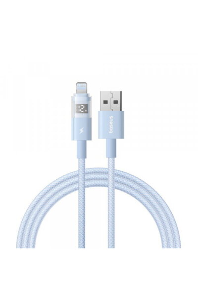 Baseus USB-A - Lightning Display 2 Data and Charging Cable, 12W, 2m, Blue P10...