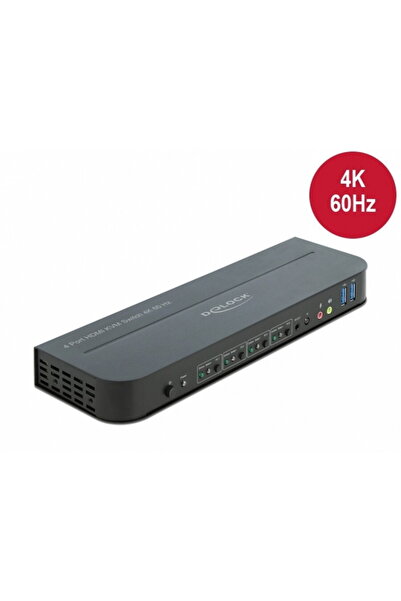 DELOCK Comutator KVM HDMI 4K60Hz cu USB 3.0 și Audio, 11483