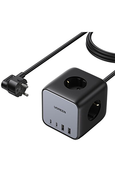 Ugreen Extension Cord, Nexode DigiNest Cube, 3 Outlets, 3680W, Gray