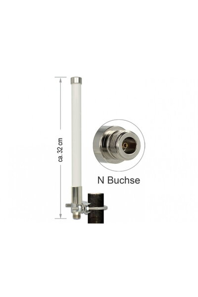 DELOCK Antenă jack N 3 dBi 32 cm omnidirecțională cu montare fixă pe stâlp al...