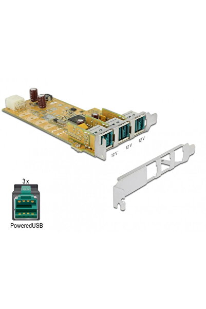 DELOCK PCI Express PoweredUSB la 3 x USB 12V, 89656