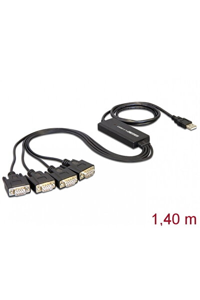 DELOCK Cablu USB la 4 x Serial RS232 FTDI 1.4m, 61887