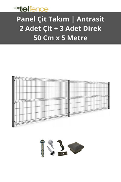 Telfence Panel Çit Takımı 5 Metre ( 2 Çit + 3 Direk ) Avantaj Paketi Bahçe Çi...
